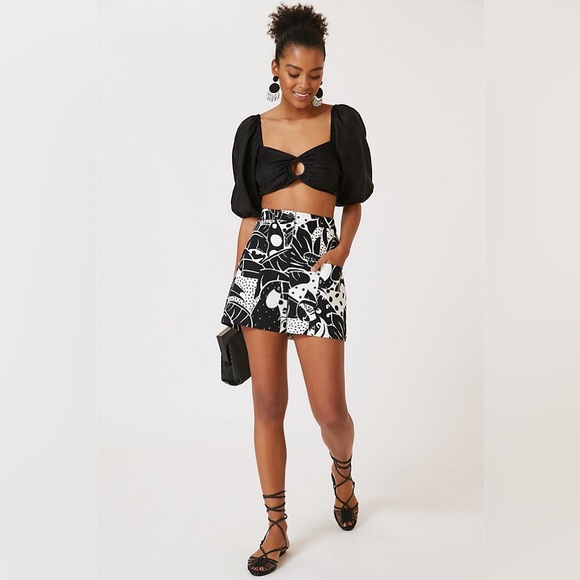 ANTHROPOLOGIE X FARM RIO printed canvas shorts size S - Picture 3 of 4